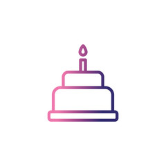 birthday cake, gradient style icon