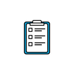 clipboard with paper sheet, line style icon