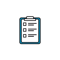 Fotobehang clipboard with paper sheet, line style icon © djvstock