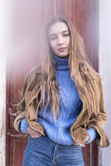 Portrait of the beautiful girl.