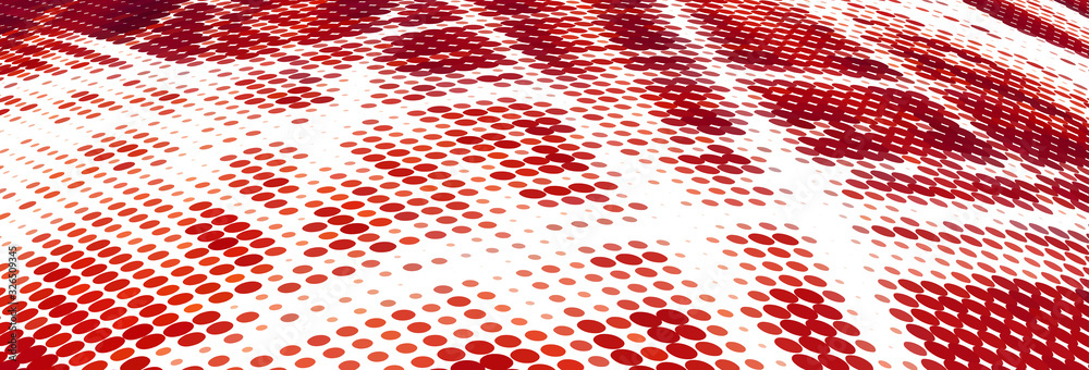 Aufkleber red halftone background. wide vector pattern
