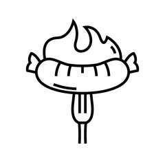 Hot sasauges line icon, concept sign, outline vector illustration, linear symbol.