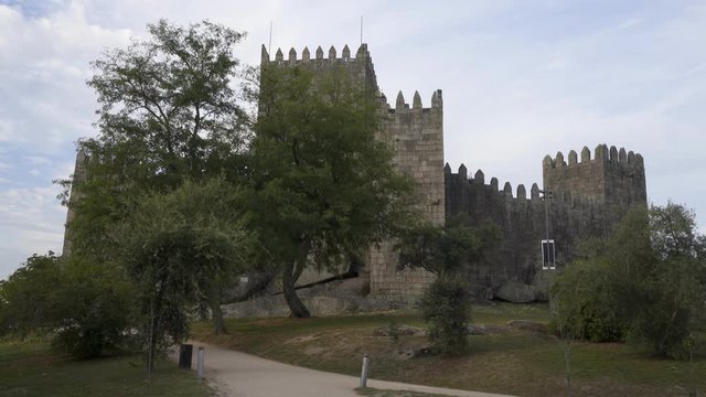 Guimaraes castle and park, in Portugal