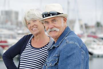 senir couple in a port during holidays time © auremar