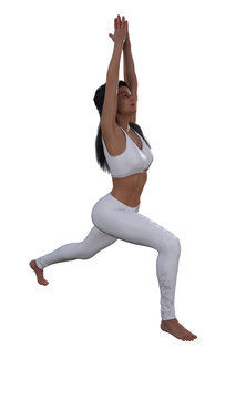 Yoga Render - Pose 03 Modified Crescent Moon - Side