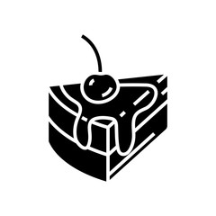 Cheesecake black icon, concept illustration, vector flat symbol, glyph sign.