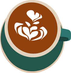 A cup of cappuccino coffee.