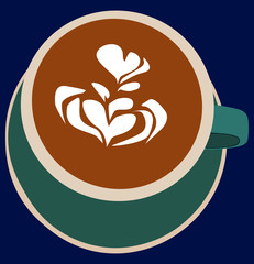 A cup of cappuccino coffee