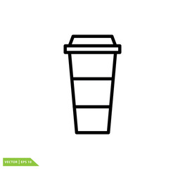 Cup coffee icon vector logo template