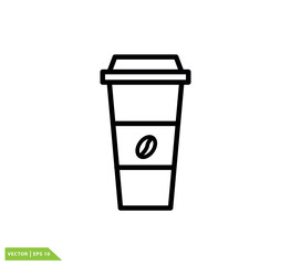 Cup coffee icon vector logo template