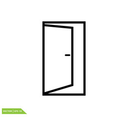 Door icon vector logo template