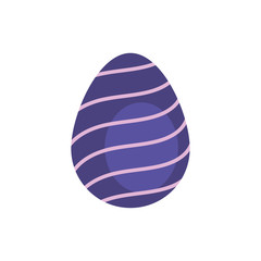 easter egg painted with waves stripes flat style