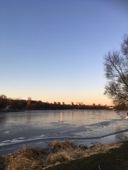 sunset over the river