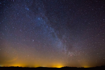 Fototapeta na wymiar Landscape with Milky way galaxy in Lithuania