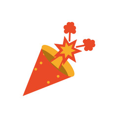 cone firework, flat style icon
