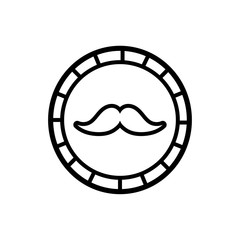 barber shop label with mustache line style
