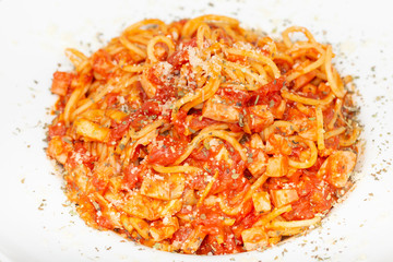 platter with Spaghetti Napoli