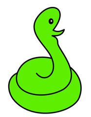 Fototapeta premium とぐろを巻いたヘビ目光(緑色)