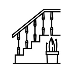 Home stairs line icon, concept sign, outline vector illustration, linear symbol.