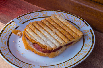 home made sandwich on the plate