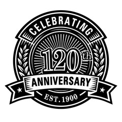 Obraz premium 120 years of celebrations design template. 120th logo. Vector and illustrations.