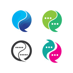 chat and message symbol vector logo design