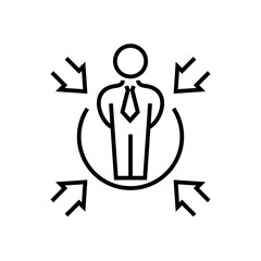 Important person line icon, concept sign, outline vector illustration, linear symbol.