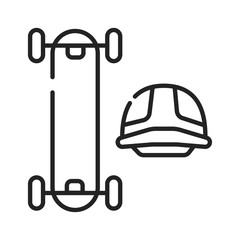 Mountainboarding black line icon. ATB. For cross country driving in summer. Pictogram for web page, mobile app, promo. UI UX GUI design element. Editable stroke.