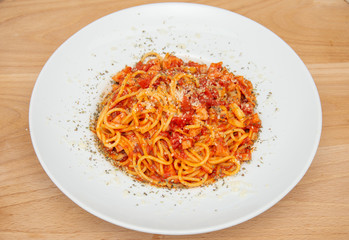 platter with Spaghetti Roma ,