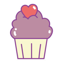 happy valentines day, sweet chocolate cupcake heart love dessert cartoon