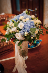 Bouquet of flowers in a glass vase