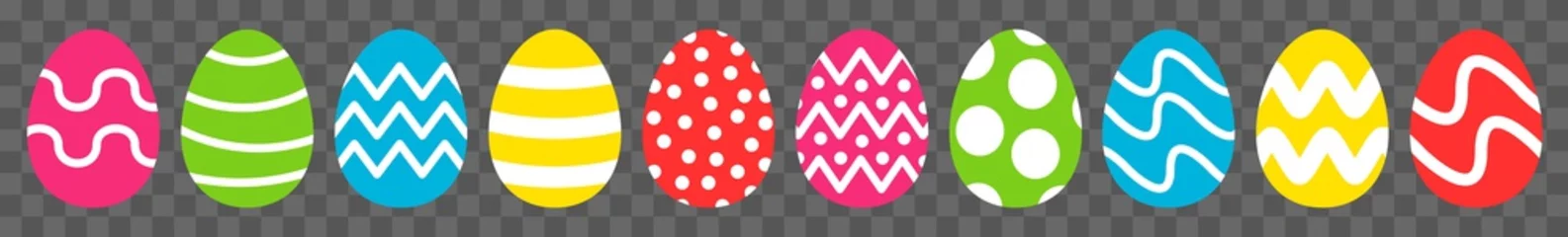 Foto op Aluminium Easter Egg Icon Color   Painted Eggs Illustration   Happy Easter Hunt Symbol   Holiday Logo   April Spring Sign   Isolated   Variations © endstern