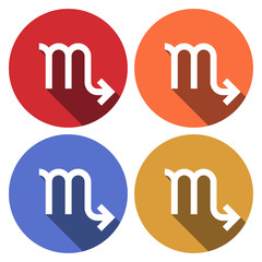 Virgo Zodiac,Flat style with long shadows