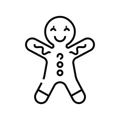 Gingerbread manikin line icon, concept sign, outline vector illustration, linear symbol.