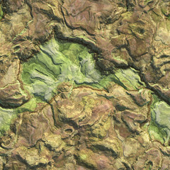 Mountains seamless texture Aerial view from air plane. 3d illustration background