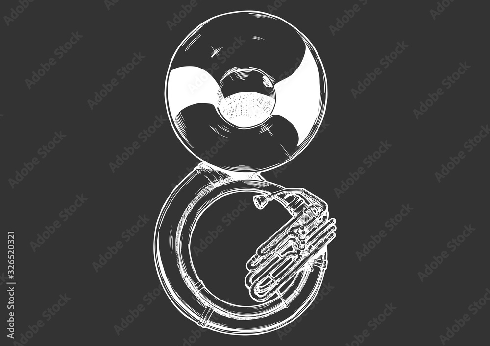 Wall mural illustration of sousaphone