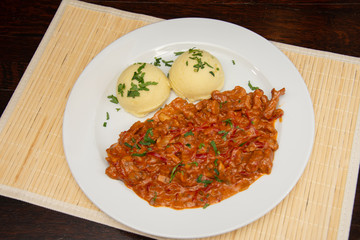 Beef Stroganoff beef recipe with mushrooms and cream.