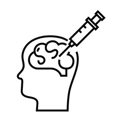 Idea injection line icon, concept sign, outline vector illustration, linear symbol.