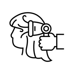 Hair drying line icon, concept sign, outline vector illustration, linear symbol.