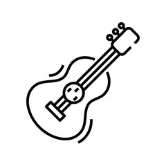 Guitar line icon, concept sign, outline vector illustration, linear symbol.