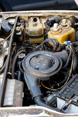 engine compartment of an old Soviet car Lada