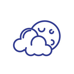 moon and clouds icon, line style design