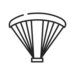 Paragliding in the sky black line icon on white background. Extreme sport. Pictogram for web page, mobile app, promo. UI UX GUI design element. Editable stroke