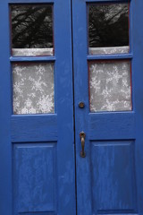 Vintage Door Painted Blue