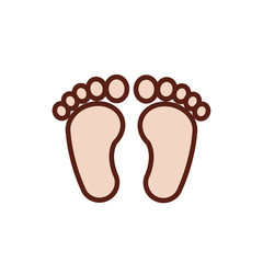 human foots print line and fill style