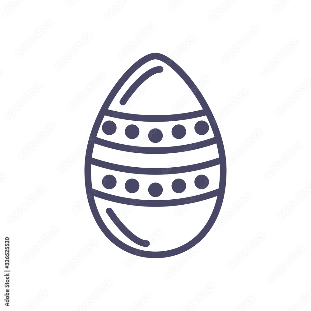 Wall mural striped easter egg ,line style icon