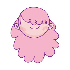cute girl face cartoon character icon