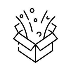 Holiday packaging line icon, concept sign, outline vector illustration, linear symbol.