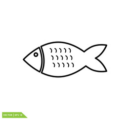 Fish icon vector logo template