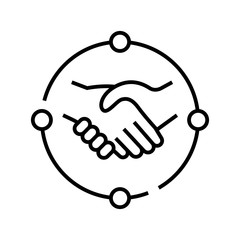 Handshakes line icon, concept sign, outline vector illustration, linear symbol.
